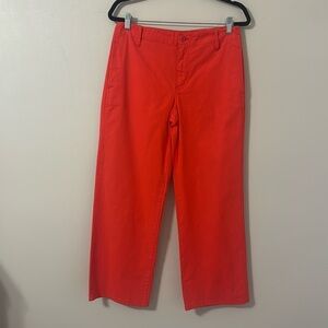 J. Crew Womens Red Chino Wide Legged Pants Sz 26 Preppy Academia Coastal Chic